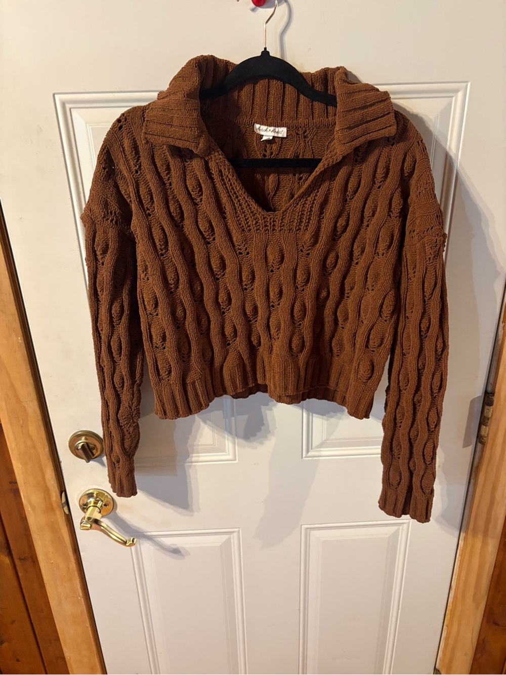 Derek & Heart Brown Crop Sweater Size Large